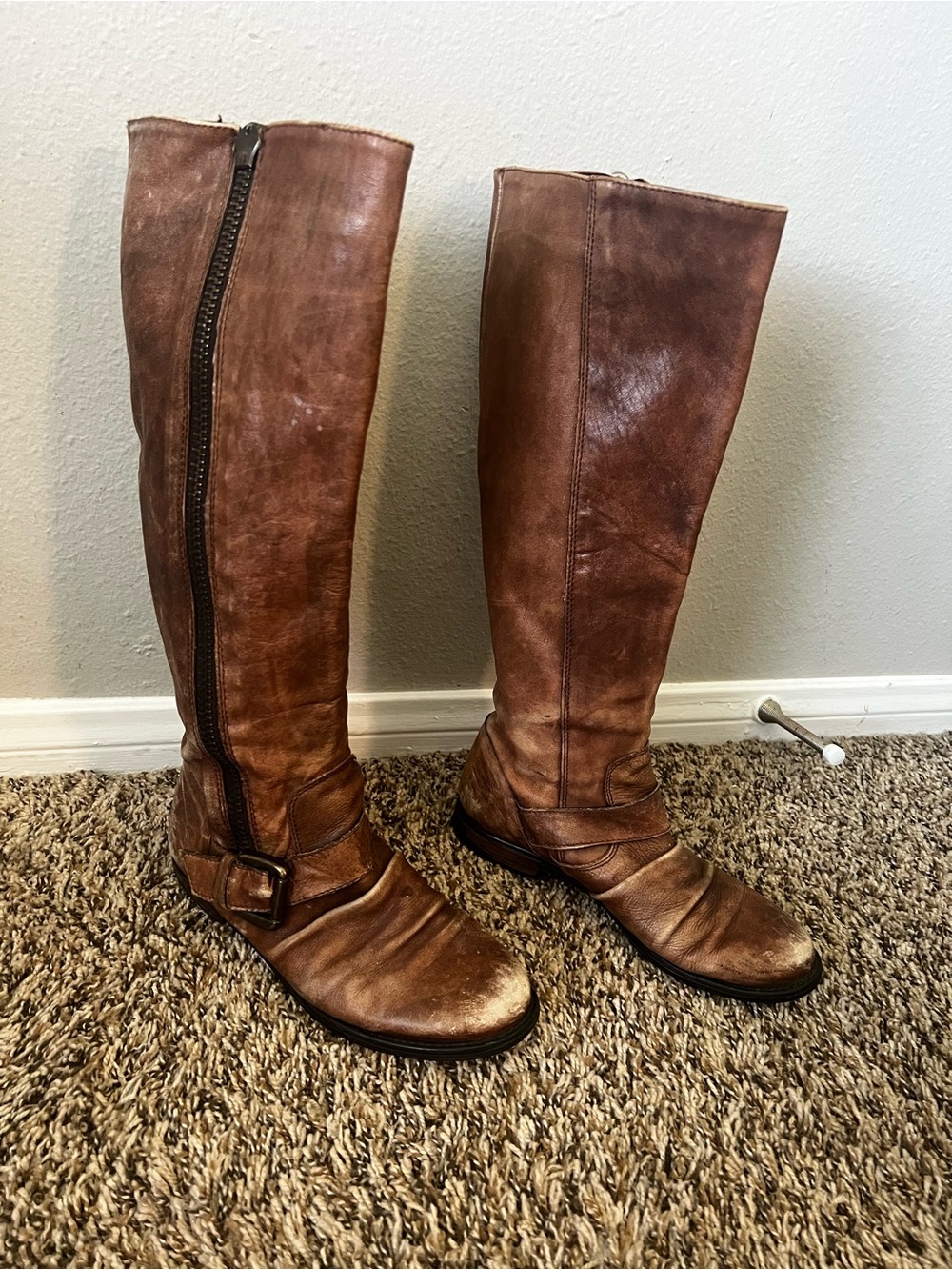 Steve Madden Brown Leather under the knee Boots